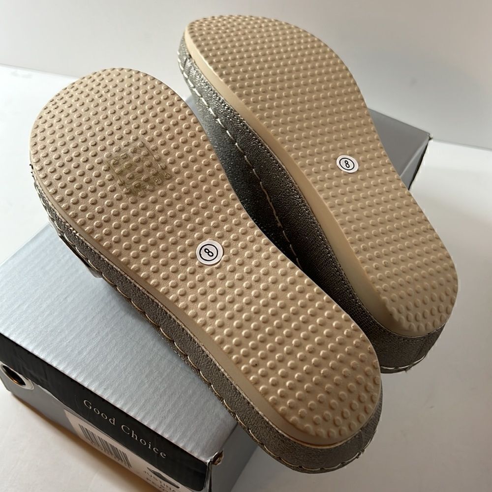 Good Choice Justina Wedge Sandals Pweter size 8 - Picture 4 of 5